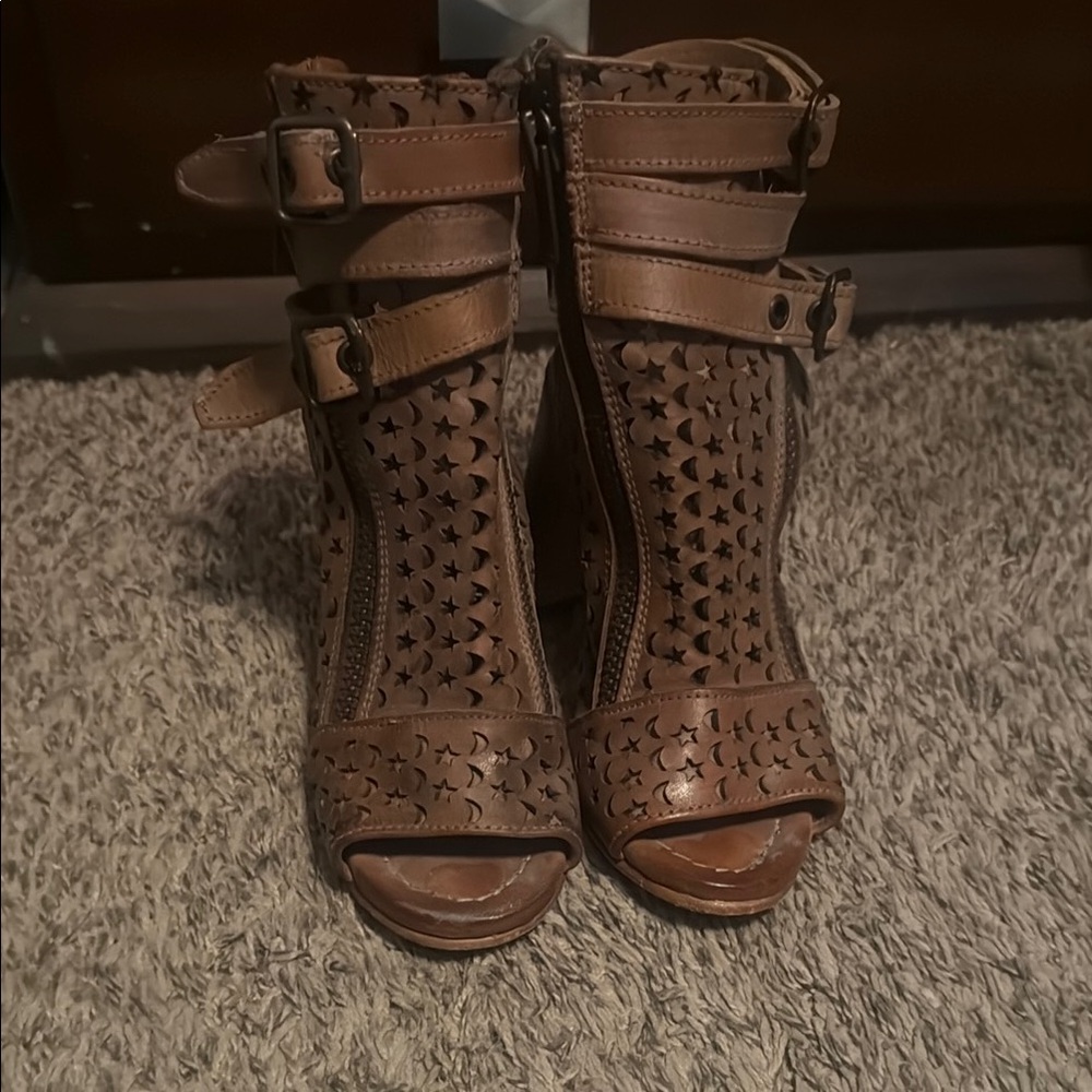 Freebird by Steven Brown Heeled Boots with Cutout Design